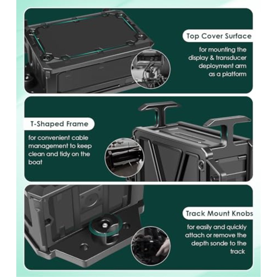 صندوق بطارية مثبت على القضبان  - مراجعة Fish Finder Mount وسعره